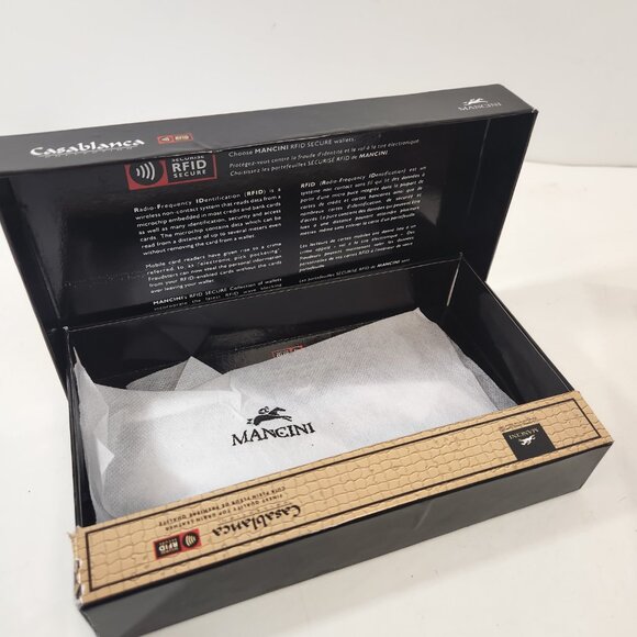 Mancini Casablanca Red Leather RFID Wallet NEW w/ Box - Picture 9 of 15